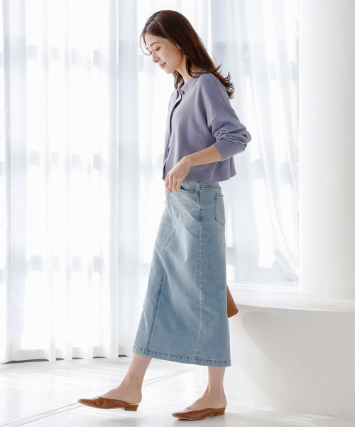 KOBE LETTUCE（コウベレタス）の「ストレッチデニムタイトスカート（デニムスカート・レディース・グレー/インディゴブルー/ライトブルー/ホワイト/ネイビー/ブルー・S/L/M）」の20枚目の写真