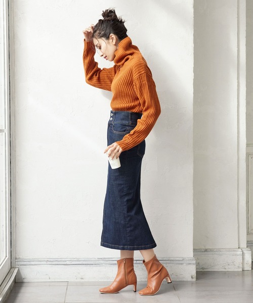 KOBE LETTUCE（コウベレタス）の「ストレッチデニムタイトスカート（デニムスカート・レディース・グレー/インディゴブルー/ライトブルー/ホワイト/ネイビー/ブルー・S/L/M）」の17枚目の写真