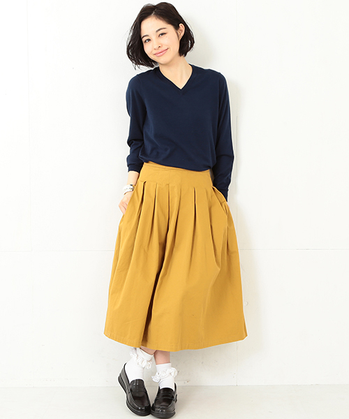 BEAMS BOY（ビームスボーイ）の「○BEAMS BOY / 14ゲージ BB刺繍 Vネック（ニット/セーター・レディース・ホワイト/グレー/レッド/イエロー/ライトブルー/ネイビー・ONE SIZE）」の20枚目の写真