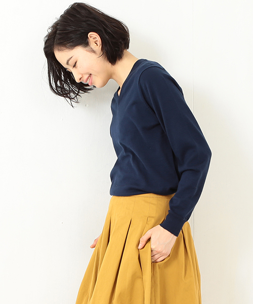 BEAMS BOY（ビームスボーイ）の「○BEAMS BOY / 14ゲージ BB刺繍 Vネック（ニット/セーター・レディース・ホワイト/グレー/レッド/イエロー/ライトブルー/ネイビー・ONE SIZE）」の21枚目の写真