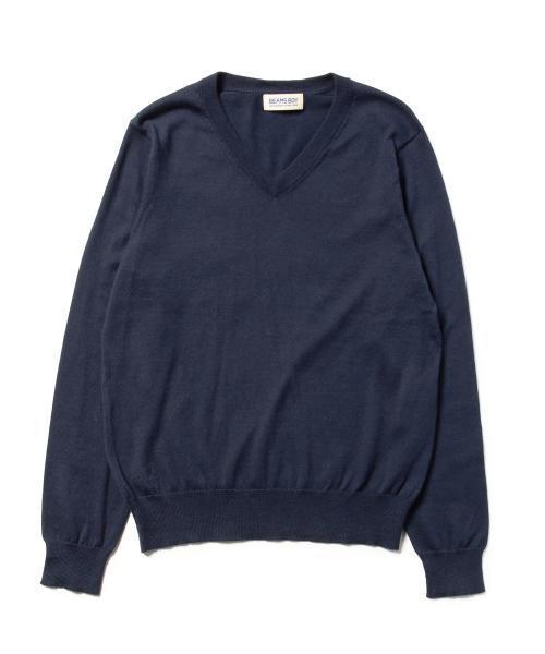 BEAMS BOY（ビームスボーイ）の「○BEAMS BOY / 14ゲージ BB刺繍 Vネック（ニット/セーター・レディース・ホワイト/グレー/レッド/イエロー/ライトブルー/ネイビー・ONE SIZE）」の8枚目の写真