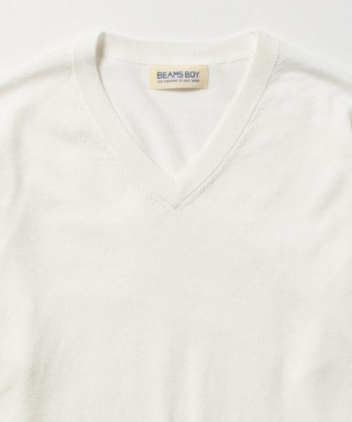 BEAMS BOY（ビームスボーイ）の「○BEAMS BOY / 14ゲージ BB刺繍 Vネック（ニット/セーター・レディース・ホワイト/グレー/レッド/イエロー/ライトブルー/ネイビー・ONE SIZE）」の13枚目の写真