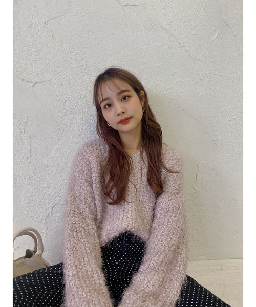 JUMELLE(ジュメロ)の「フェザーヤーンニット(ニット/セーター・レディース・ブラック/パープル・FREE)」の3枚目の写真
