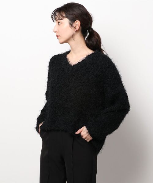 JUMELLE(ジュメロ)の「フェザーヤーンニット(ニット/セーター・レディース・ブラック/パープル・FREE)」の9枚目の写真