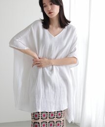 AZUMADAKI DYEING WAFFLE PONCHO BLOUSE