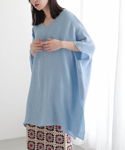 MJUKA.(ミューカ)の「AZUMADAKI DYEING WAFFLE PONCHO BLOUSE(シャツ/ブラウス・レディース・オフホワイト/サックスブルー/ブラック・FREE)」の20枚目の写真