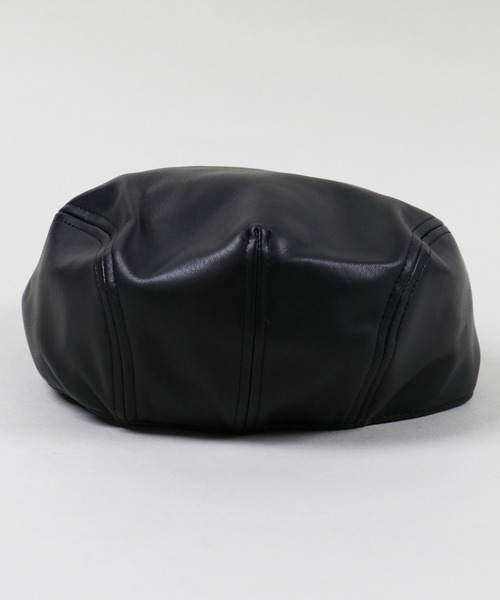 SPINNS（スピンズ）の「フェイクレザーハンチング（ハンチング/ベレー帽・メンズ・ブラック/グリーン・ONESIZE）」の6枚目の写真