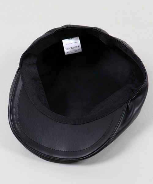SPINNS（スピンズ）の「フェイクレザーハンチング（ハンチング/ベレー帽・メンズ・ブラック/グリーン・ONESIZE）」の7枚目の写真