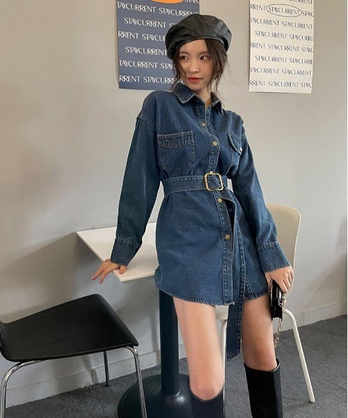chuu(チュー)の「CHUU ベイボタンデニムdress(ワンピース・レディース・ダークブルー・FREE)」の15枚目の写真