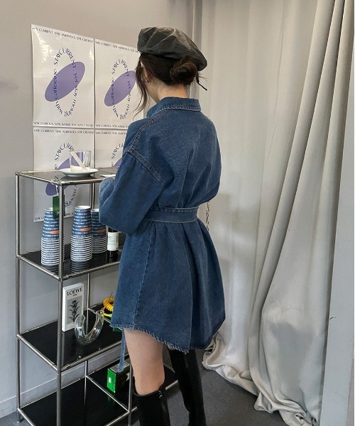 chuu(チュー)の「CHUU ベイボタンデニムdress(ワンピース・レディース・ダークブルー・FREE)」の14枚目の写真