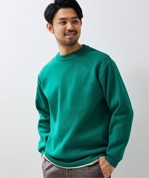 417 EDIFICE（フォーワンセブンエディフィス）の「【カットソー+ニットの2点セット】ミラノリブレイヤードクルーニット（ニット/セーター・メンズ・ホワイト/チャコールグレー/ベージュ系その他/グリーン/ブラック系その他/ネイビー・LARGE/SMALL/MEDIUM）」の6枚目の写真