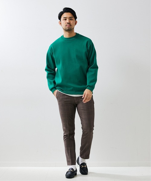 417 EDIFICE（フォーワンセブンエディフィス）の「【カットソー+ニットの2点セット】ミラノリブレイヤードクルーニット（ニット/セーター・メンズ・ホワイト/チャコールグレー/ベージュ系その他/グリーン/ブラック系その他/ネイビー・LARGE/SMALL/MEDIUM）」の12枚目の写真