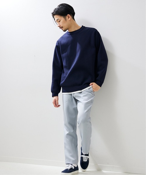 417 EDIFICE（フォーワンセブンエディフィス）の「【カットソー+ニットの2点セット】ミラノリブレイヤードクルーニット（ニット/セーター・メンズ・ホワイト/チャコールグレー/ベージュ系その他/グリーン/ブラック系その他/ネイビー・LARGE/SMALL/MEDIUM）」の14枚目の写真