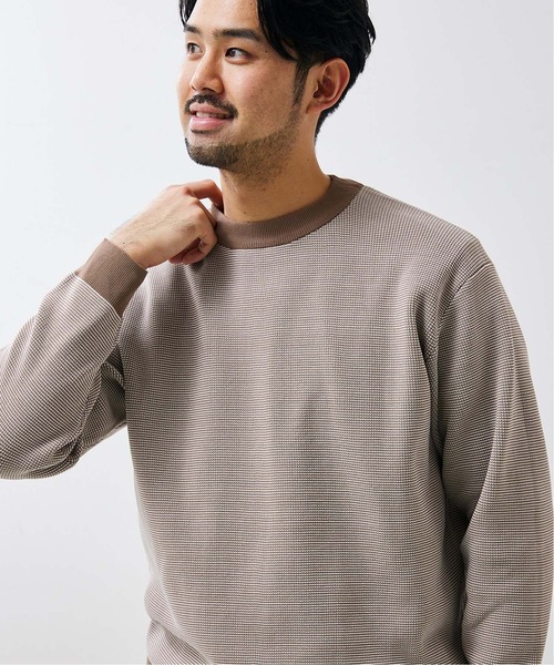 417 EDIFICE（フォーワンセブンエディフィス）の「【カットソー+ニットの2点セット】ミラノリブレイヤードクルーニット（ニット/セーター・メンズ・ホワイト/チャコールグレー/ベージュ系その他/グリーン/ブラック系その他/ネイビー・LARGE/SMALL/MEDIUM）」の9枚目の写真