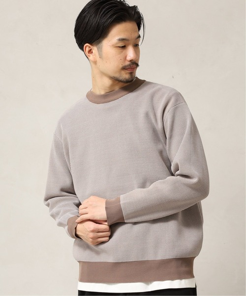 417 EDIFICE（フォーワンセブンエディフィス）の「【カットソー+ニットの2点セット】ミラノリブレイヤードクルーニット（ニット/セーター・メンズ・ホワイト/チャコールグレー/ベージュ系その他/グリーン/ブラック系その他/ネイビー・LARGE/SMALL/MEDIUM）」の11枚目の写真