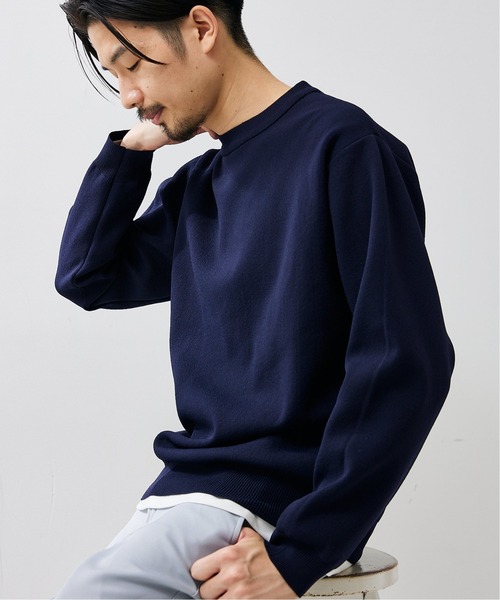 417 EDIFICE（フォーワンセブンエディフィス）の「【カットソー+ニットの2点セット】ミラノリブレイヤードクルーニット（ニット/セーター・メンズ・ホワイト/チャコールグレー/ベージュ系その他/グリーン/ブラック系その他/ネイビー・LARGE/SMALL/MEDIUM）」の15枚目の写真