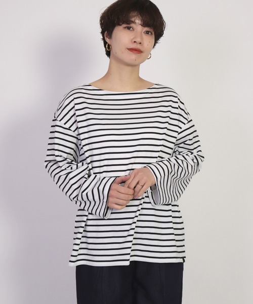 新品　D.M.G  ディーエムジー 天竺ボートネックシャツ 9900円 D.M.G - 新品 D.M.G ディーエムジー 天竺ボートネックシャツ 9900円の