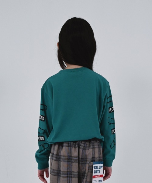 2nd（セカンド）の「ジーンズベーセカンド MOMENT ビックロングＴシャツ（Tシャツ/カットソー・キッズ・サンドベージュ/グリーン/パープル・160cm/130cm/140cm/150cm/120cm）」の16枚目の写真