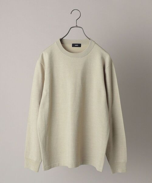 SHIPS(シップス)の「SHIPS:<ウォッシャブル>12ゲージ TECHウール ニット(ニット/セーター・メンズ・ホワイト/ベージュ/ネイビー/グレー・SMALL/MEDIUM/LARGE/X-LARGE)」の1枚目の写真