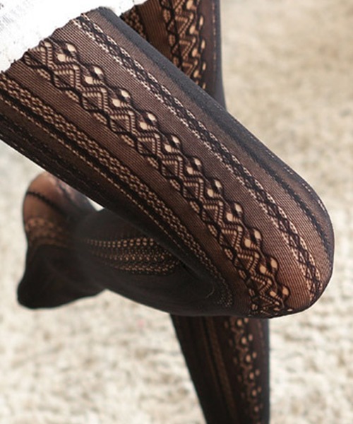 Lace Ladies(レースレディース)の「ラッセルレースタイツ(タイツ/ストッキング・レディース・ネイビー/グレー/ホワイト/ブラック・FREE)」の7枚目の写真