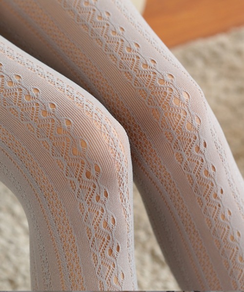 Lace Ladies(レースレディース)の「ラッセルレースタイツ(タイツ/ストッキング・レディース・ネイビー/グレー/ホワイト/ブラック・FREE)」の8枚目の写真