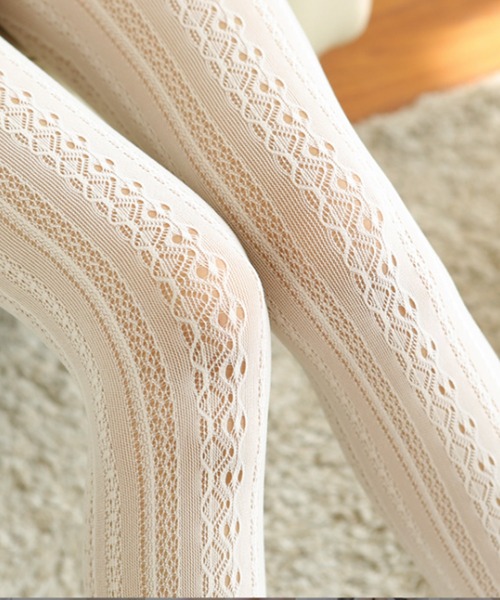 Lace Ladies(レースレディース)の「ラッセルレースタイツ(タイツ/ストッキング・レディース・ネイビー/グレー/ホワイト/ブラック・FREE)」の13枚目の写真