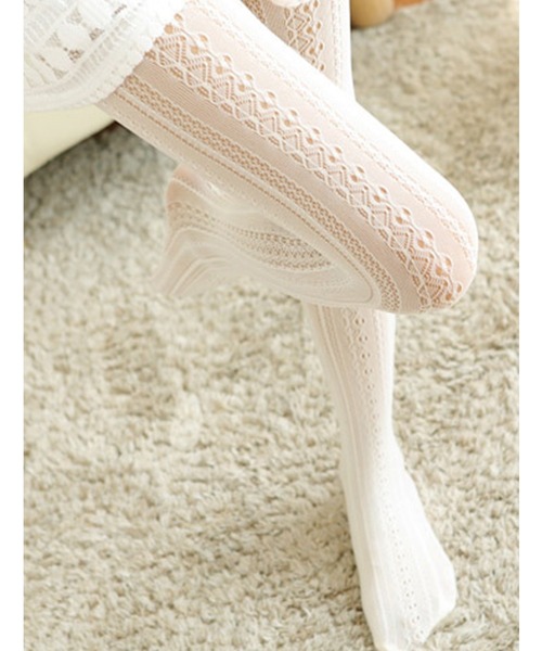 Lace Ladies(レースレディース)の「ラッセルレースタイツ(タイツ/ストッキング・レディース・ネイビー/グレー/ホワイト/ブラック・FREE)」の14枚目の写真