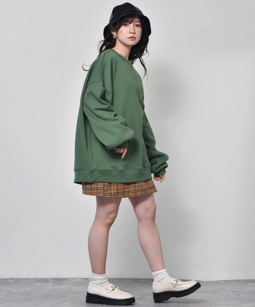 ems excite（エムズエキサイト）の「起毛ロゴトレーナー（スウェット・レディース・ピンク/グリーン/オフホワイト・FREE）」の8枚目の写真