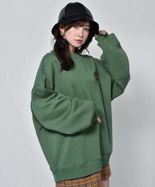 ems excite（エムズエキサイト）の「起毛ロゴトレーナー（スウェット・レディース・ピンク/グリーン/オフホワイト・FREE）」の18枚目の写真