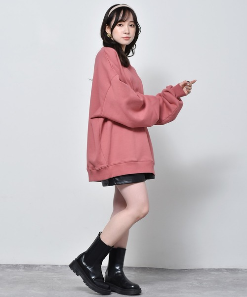 ems excite（エムズエキサイト）の「起毛ロゴトレーナー（スウェット・レディース・ピンク/グリーン/オフホワイト・FREE）」の13枚目の写真