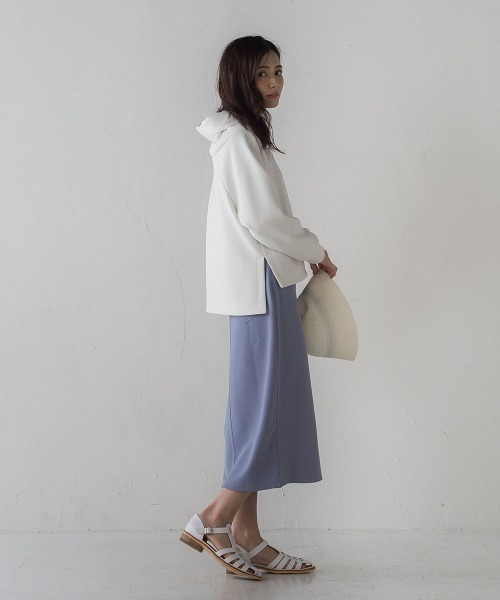 socolla（ソコラ）の「【socolla】ラグラン抜けエリプルオーバー≪洗濯機で洗える≫（パーカー・レディース・ブラック/オフホワイト/ピンク/グリーン・M）」の9枚目の写真