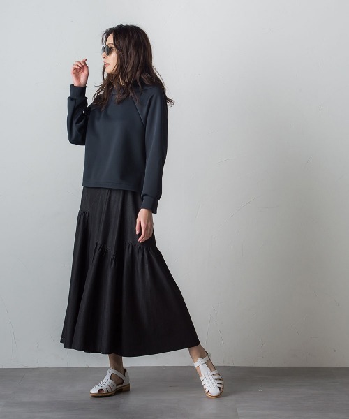 socolla（ソコラ）の「【socolla】ラグラン抜けエリプルオーバー≪洗濯機で洗える≫（パーカー・レディース・ブラック/オフホワイト/ピンク/グリーン・M）」の13枚目の写真