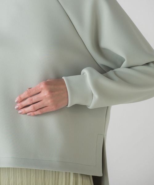 socolla（ソコラ）の「【socolla】ラグラン抜けエリプルオーバー≪洗濯機で洗える≫（パーカー・レディース・ブラック/オフホワイト/ピンク/グリーン・M）」の20枚目の写真