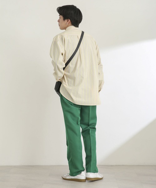 SENSE OF PLACE by URBAN RESEARCH（センスオブプレイスバイアーバンリサーチ）の「ストライプタイプライタールーズシャツB（シャツ/ブラウス・メンズ・ネイビー/イエロー/グリーン・MEDIUM/LARGE）」の8枚目の写真