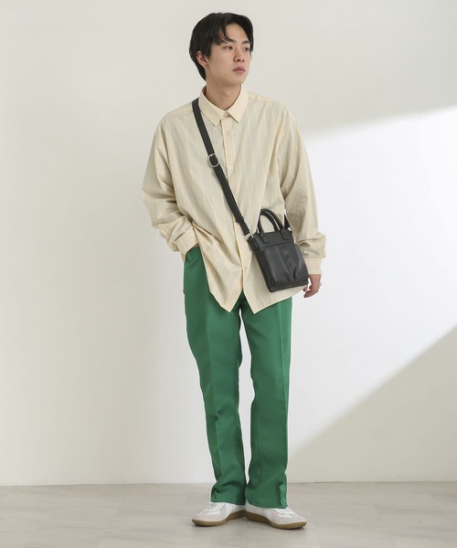 SENSE OF PLACE by URBAN RESEARCH（センスオブプレイスバイアーバンリサーチ）の「ストライプタイプライタールーズシャツB（シャツ/ブラウス・メンズ・ネイビー/イエロー/グリーン・MEDIUM/LARGE）」の9枚目の写真