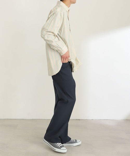 SENSE OF PLACE by URBAN RESEARCH（センスオブプレイスバイアーバンリサーチ）の「ストライプタイプライタールーズシャツB（シャツ/ブラウス・メンズ・ネイビー/イエロー/グリーン・MEDIUM/LARGE）」の12枚目の写真