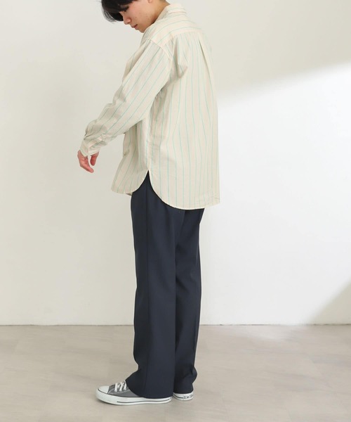 SENSE OF PLACE by URBAN RESEARCH（センスオブプレイスバイアーバンリサーチ）の「ストライプタイプライタールーズシャツB（シャツ/ブラウス・メンズ・ネイビー/イエロー/グリーン・MEDIUM/LARGE）」の13枚目の写真