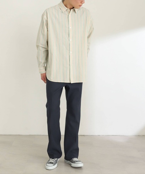 SENSE OF PLACE by URBAN RESEARCH（センスオブプレイスバイアーバンリサーチ）の「ストライプタイプライタールーズシャツB（シャツ/ブラウス・メンズ・ネイビー/イエロー/グリーン・MEDIUM/LARGE）」の14枚目の写真