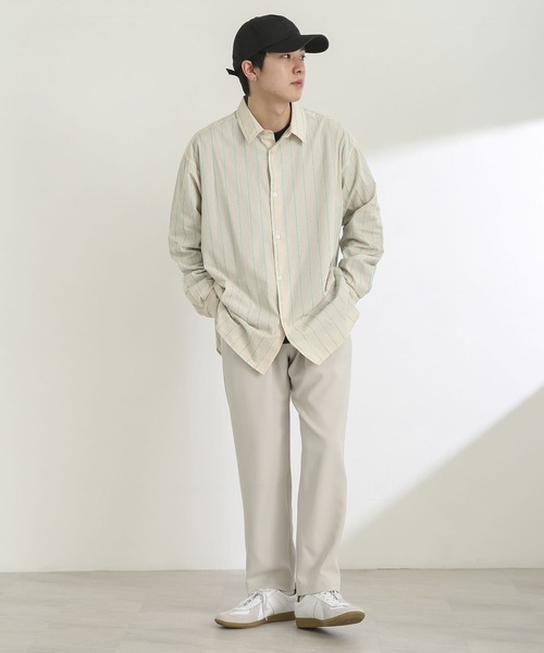 SENSE OF PLACE by URBAN RESEARCH（センスオブプレイスバイアーバンリサーチ）の「ストライプタイプライタールーズシャツB（シャツ/ブラウス・メンズ・ネイビー/イエロー/グリーン・MEDIUM/LARGE）」の20枚目の写真