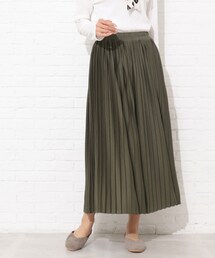 ◆【楽ちん/体型カバー/低身長〇】すそくるっ！プリーツスカンツ