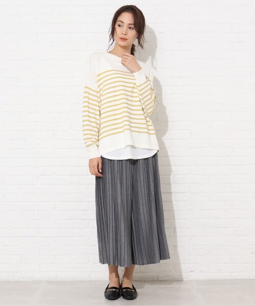 Cutie Blonde（キューティーブロンド）の「◆【楽ちん/体型カバー/低身長〇】すそくるっ！プリーツスカンツ（その他パンツ・レディース・グリーン/カーキ/ベージュ/チャコールグレー・01/04/02/03）」の5枚目の写真