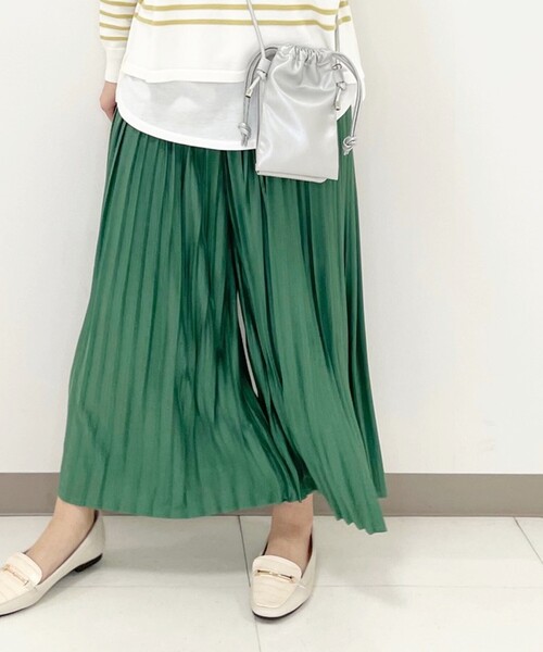 Cutie Blonde（キューティーブロンド）の「◆【楽ちん/体型カバー/低身長〇】すそくるっ！プリーツスカンツ（その他パンツ・レディース・グリーン/カーキ/ベージュ/チャコールグレー・01/04/02/03）」の9枚目の写真