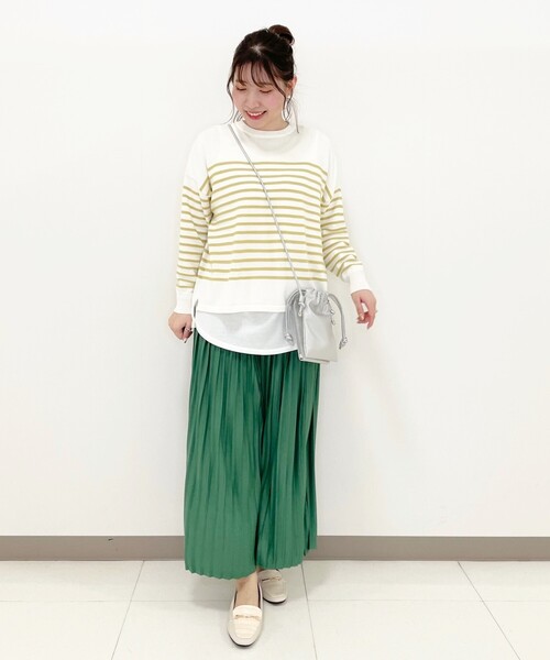Cutie Blonde（キューティーブロンド）の「◆【楽ちん/体型カバー/低身長〇】すそくるっ！プリーツスカンツ（その他パンツ・レディース・グリーン/カーキ/ベージュ/チャコールグレー・01/04/02/03）」の13枚目の写真