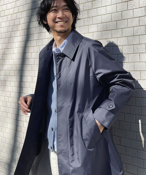 NOLLEY'S goodman（ノーリーズグッドマン）の「3レイヤーナイロン ステンカラーコート(※透湿防水素材ブリザテック使用)（ステンカラーコート・メンズ・ベージュ/ネイビー/オリーブ・MEDIUM/LARGE/SMALL）」の3枚目の写真