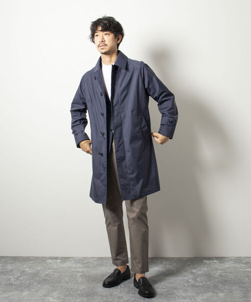 NOLLEY'S goodman（ノーリーズグッドマン）の「3レイヤーナイロン ステンカラーコート(※透湿防水素材ブリザテック使用)（ステンカラーコート・メンズ・ベージュ/ネイビー/オリーブ・MEDIUM/LARGE/SMALL）」の4枚目の写真