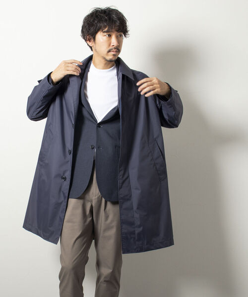 NOLLEY'S goodman（ノーリーズグッドマン）の「3レイヤーナイロン ステンカラーコート(※透湿防水素材ブリザテック使用)（ステンカラーコート・メンズ・ベージュ/ネイビー/オリーブ・MEDIUM/LARGE/SMALL）」の8枚目の写真