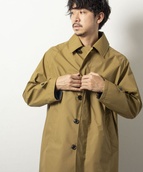 NOLLEY'S goodman（ノーリーズグッドマン）の「3レイヤーナイロン ステンカラーコート(※透湿防水素材ブリザテック使用)（ステンカラーコート・メンズ・ベージュ/ネイビー/オリーブ・MEDIUM/LARGE/SMALL）」の18枚目の写真