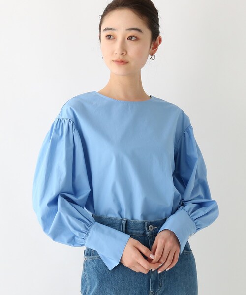 OPAQUE.CLIP(オペークドットクリップ)の「◆【OC】オーガニックコットンタイプライター ボリュームスリーブブラウス(シャツ/ブラウス・レディース・ホワイト系/ブラック/ライトブルー/ベージュ系その他2・36/38/40)」の4枚目の写真