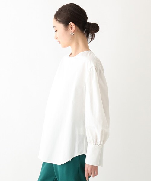 OPAQUE.CLIP(オペークドットクリップ)の「◆【OC】オーガニックコットンタイプライター ボリュームスリーブブラウス(シャツ/ブラウス・レディース・ホワイト系/ブラック/ライトブルー/ベージュ系その他2・36/38/40)」の6枚目の写真