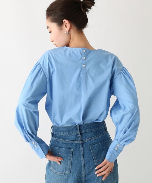 OPAQUE.CLIP(オペークドットクリップ)の「◆【OC】オーガニックコットンタイプライター ボリュームスリーブブラウス(シャツ/ブラウス・レディース・ホワイト系/ブラック/ライトブルー/ベージュ系その他2・36/38/40)」の18枚目の写真